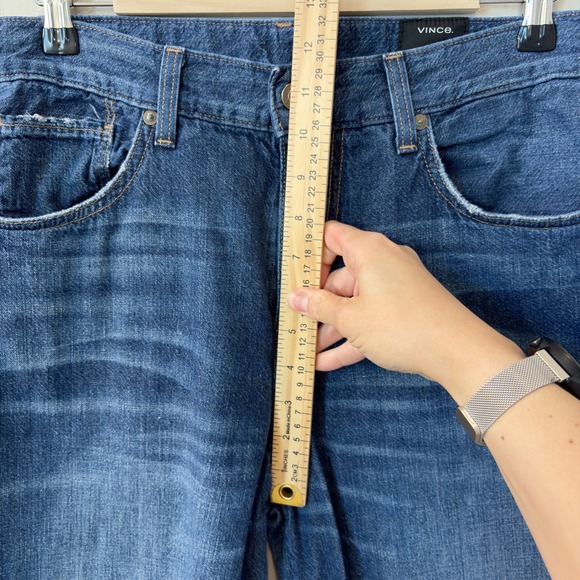 Vince Women's Wide Leg High Rise Dark Wash 100% Cotton Jeans Size 26 - Picture 7 of 8